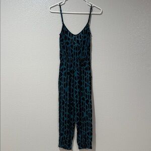 Geometric Black and Blue Jumpsuit